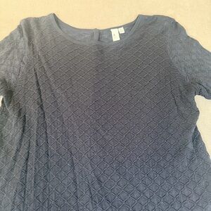 Jules & Leopold Back Button Up Navy Sweater/Top Lightweight- XS